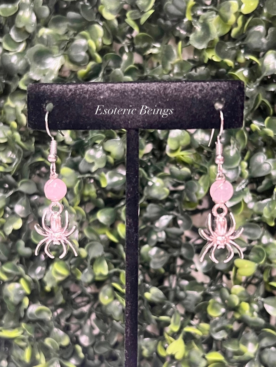 Rose Quartz Spider Earrings