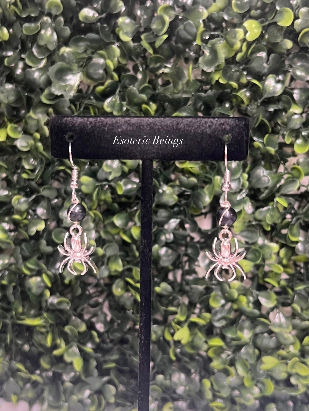 Obsidian Spider earrings