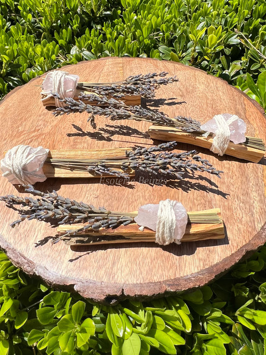 Lavender Rose Quartz Palo Santo Bundle