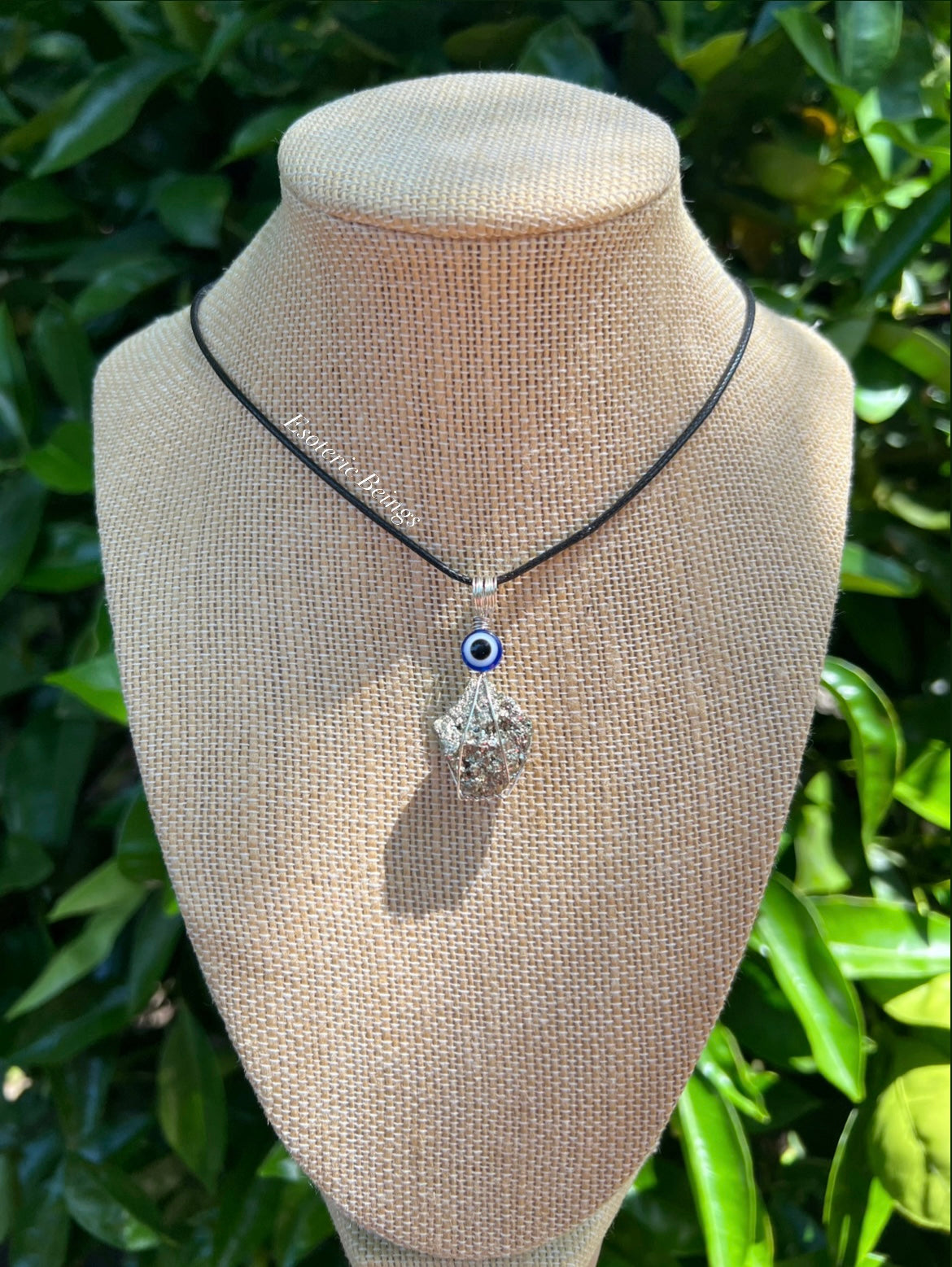 Pyrite Evil Eye wire wrap