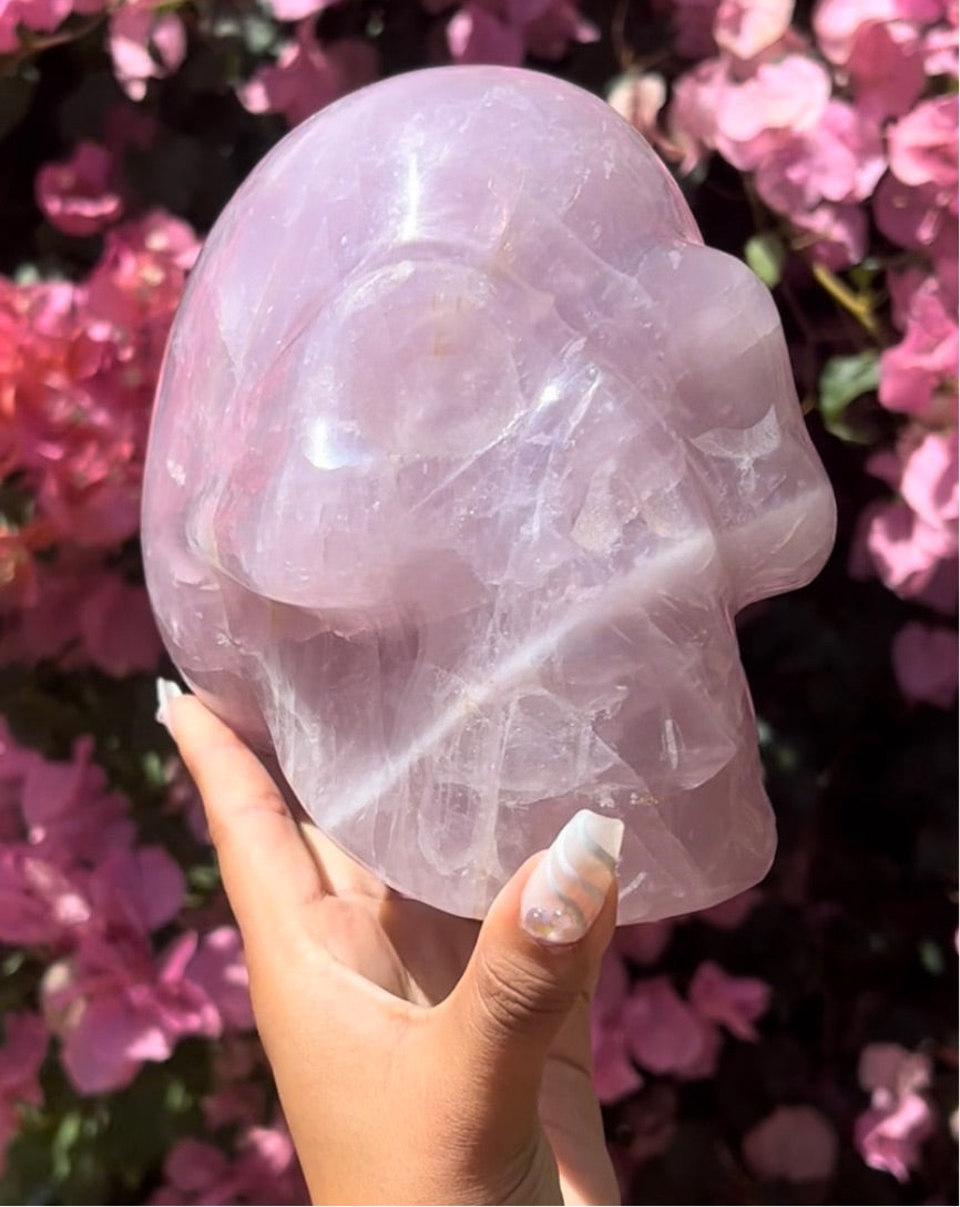 Lavender Rose Quartz Skull