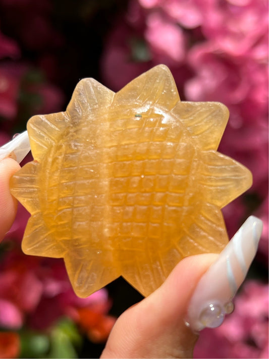 Orange Calcite Sunflower