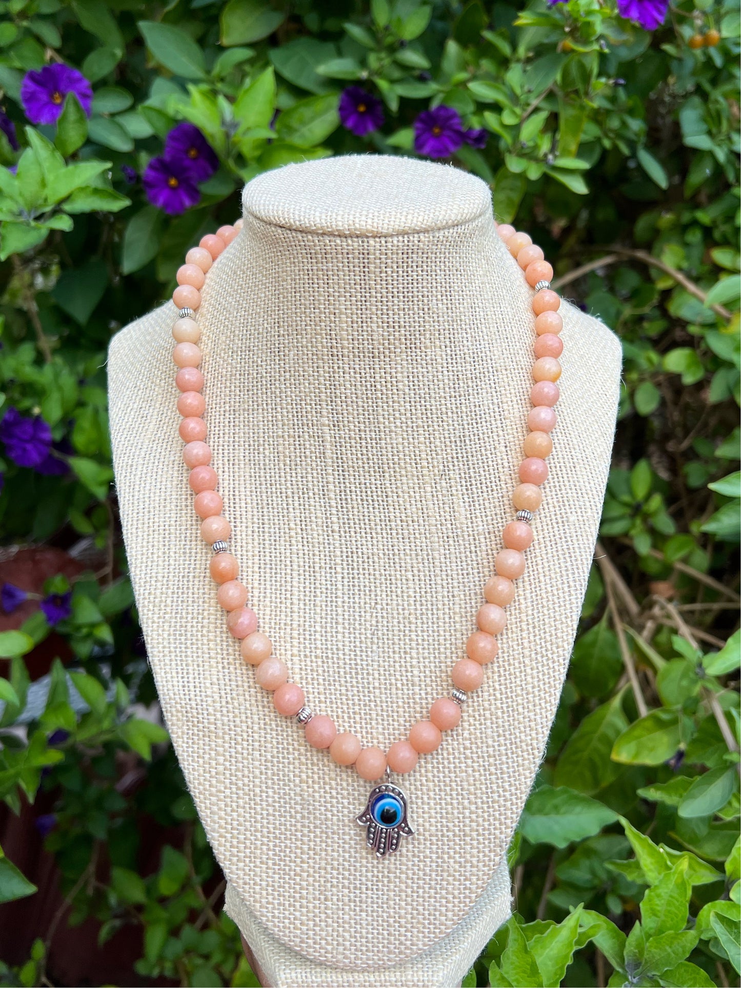 Evil Eye Meraki Pink Aventurine Necklace