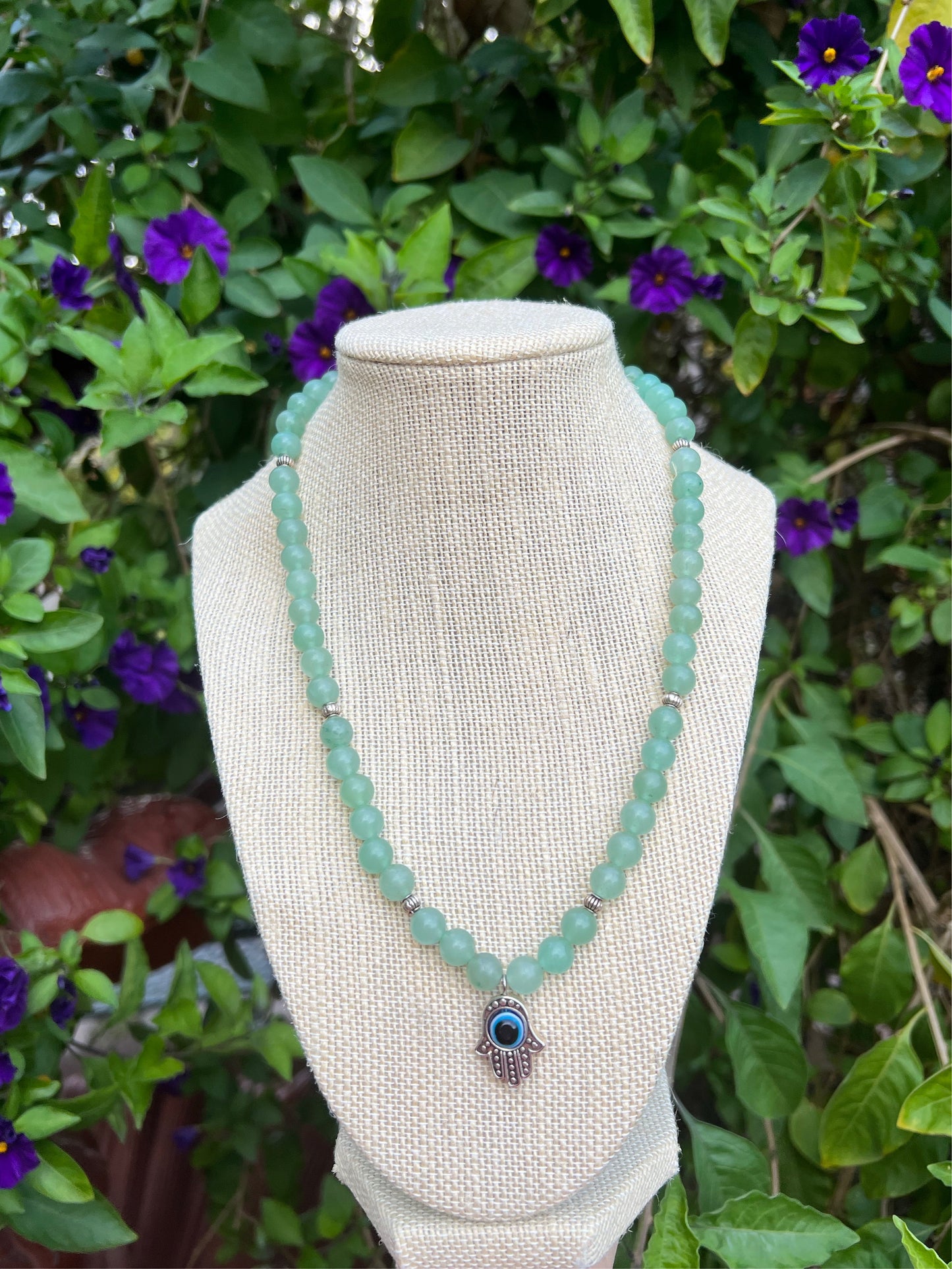 Evil Eye Meraki Green Aventurine Necklace