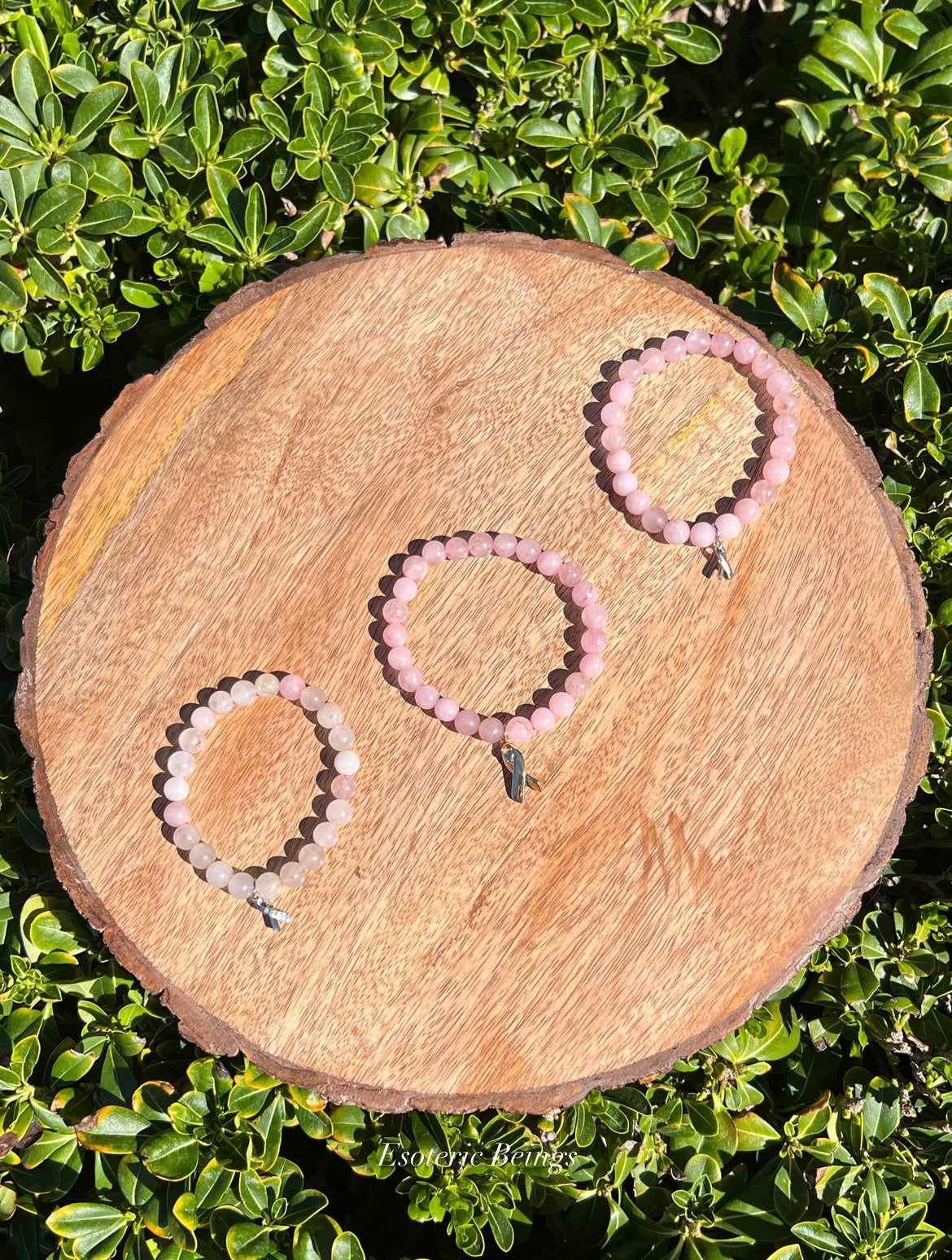 Rose Quartz Breast Cancer Awareness Bracelets